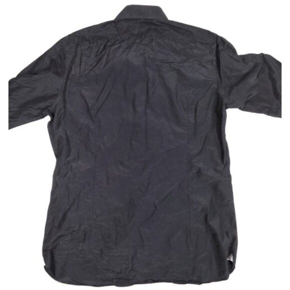 Tom Ford Mens Silk Cotton Blend Satin Button-Up Shirt Size 42 Black - Picture 4 of 9